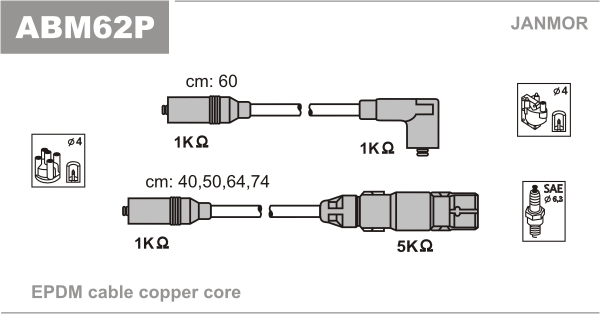 Ignition Cable Kit JANMOR ABM62P