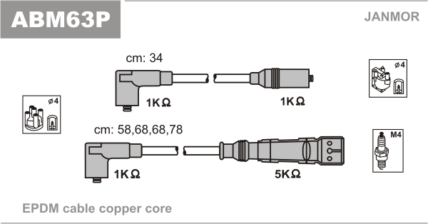 Ignition Cable Kit JANMOR ABM63P
