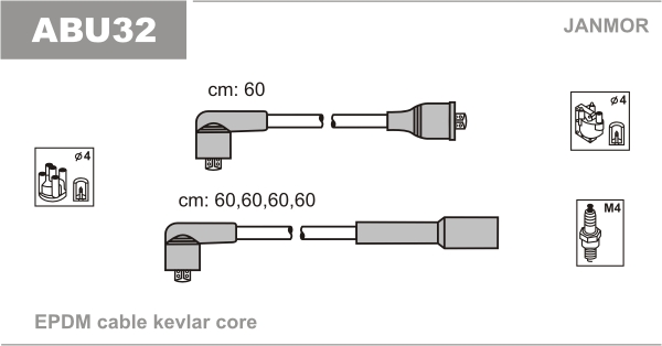 Ignition Cable Kit JANMOR ABU32