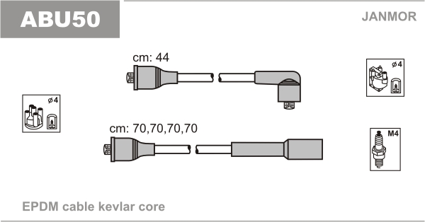 Ignition Cable Kit JANMOR ABU50