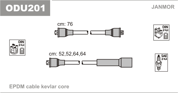 Ignition Cable Kit JANMOR ODU201