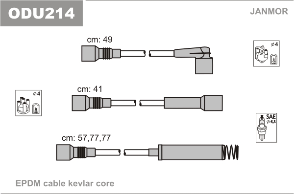 Ignition Cable Kit JANMOR ODU214