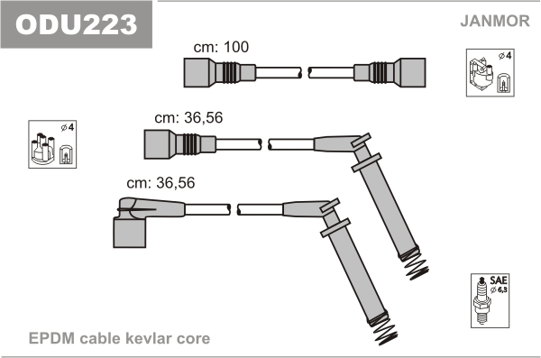 Ignition Cable Kit JANMOR ODU223