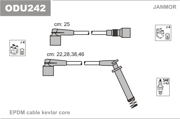 Ignition Cable Kit JANMOR ODU242