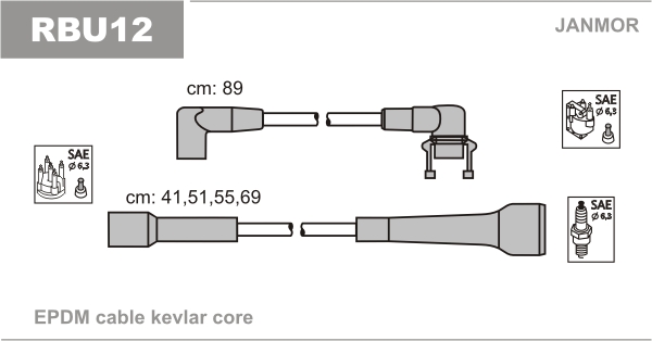 Ignition Cable Kit JANMOR RBU12