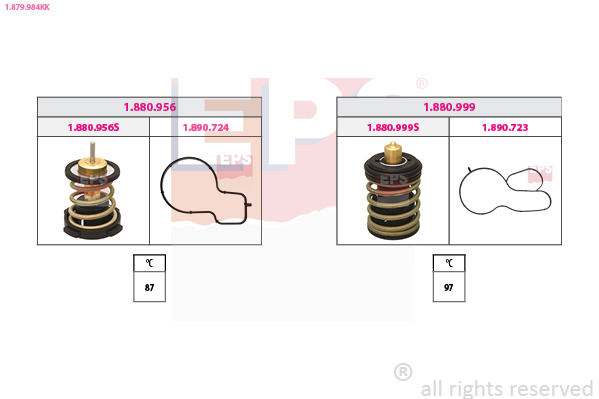 Thermostat, coolant EPS 1.879.984KK