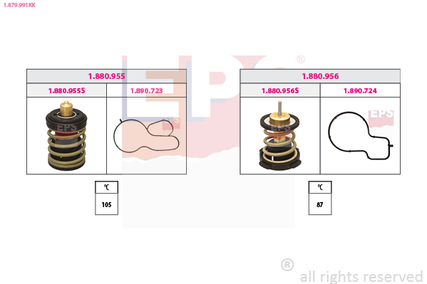 Thermostat, coolant EPS 1.879.991KK