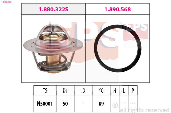 Thermostat, coolant EPS 1.880.322