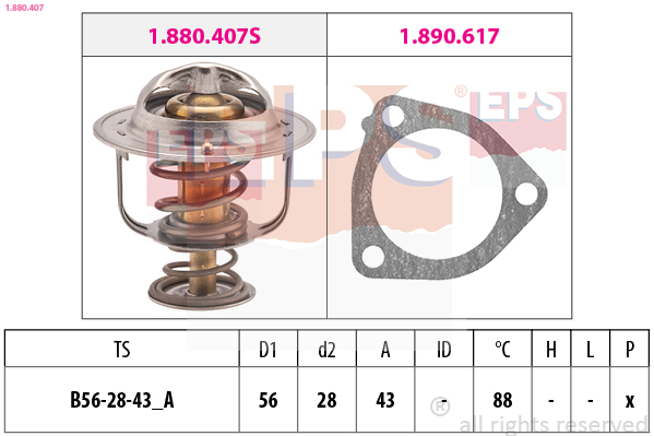 Thermostat, coolant EPS 1.880.407