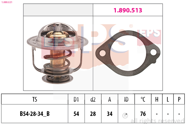 Thermostat, coolant EPS 1.880.521