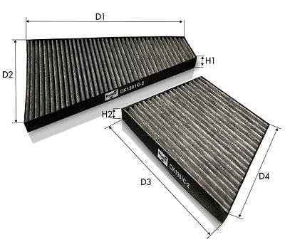 Filter, cabin air TECNECO FILTERS CK1301C-2
