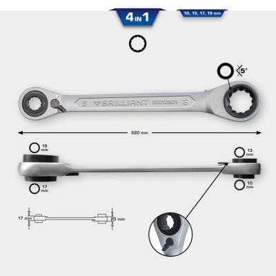 Räikkälenkkiavain-kaksipäinen KS TOOLS BT013901