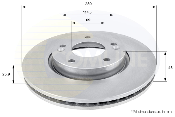 Brake Disc COMLINE ADC1041V