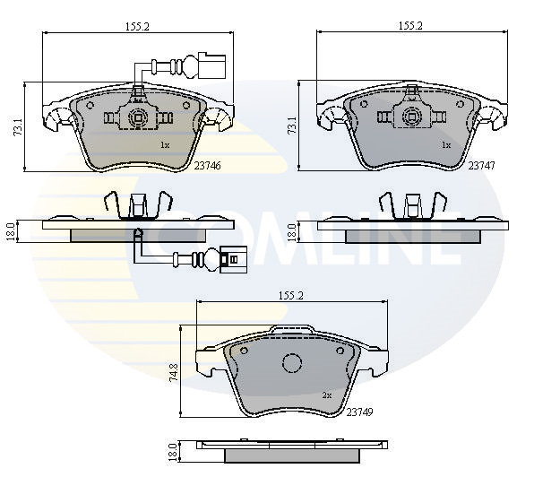 Brake Pad Set, disc brake COMLINE CBP11312