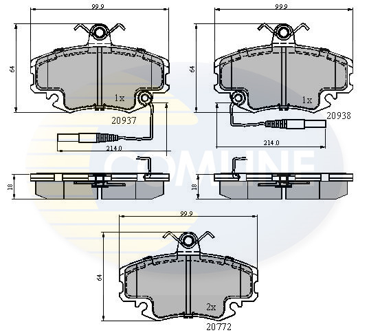 Brake Pad Set, disc brake COMLINE CBP1431