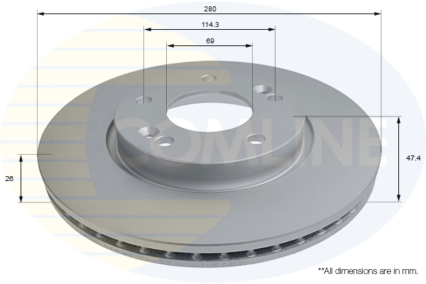 Brake Disc COMLINE ADC2824V