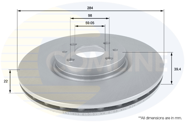 Brake Disc COMLINE ADC1810V