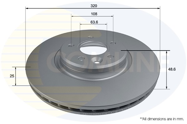 Brake Disc COMLINE ADC2844V