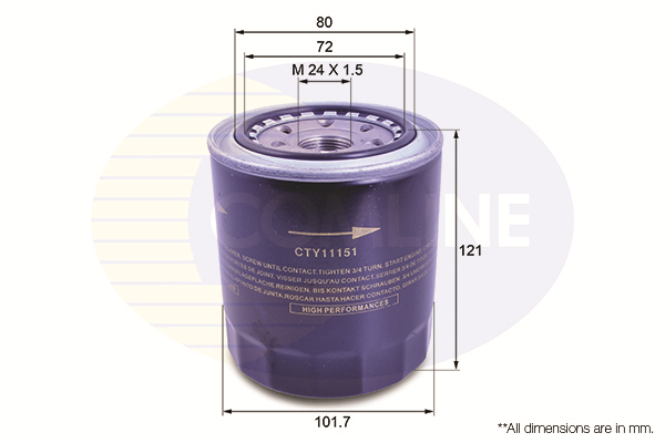 Oil Filter COMLINE CTY11151