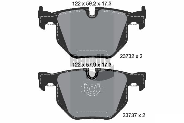Brake Pad Set, disc brake BENDIX Braking BPD1184