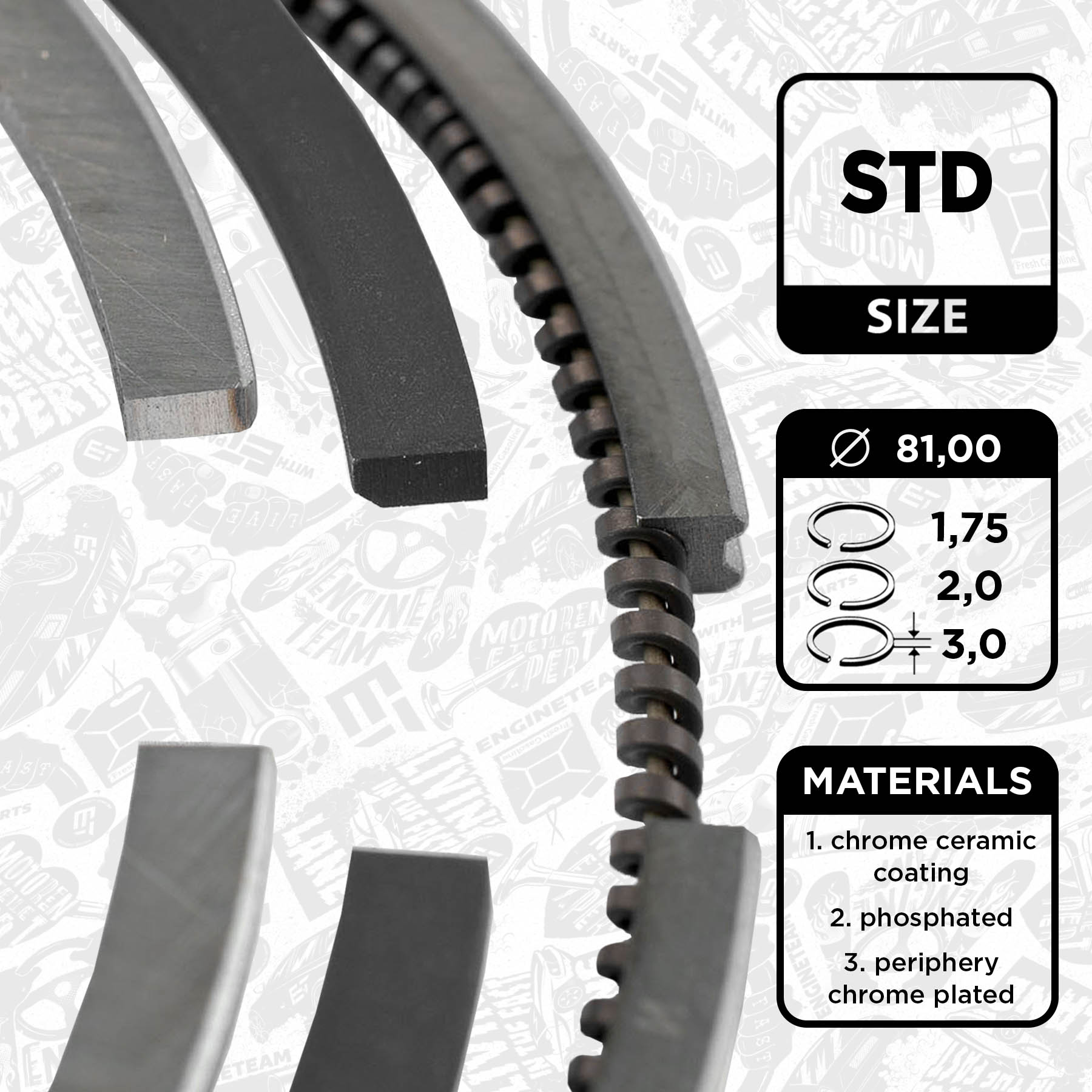 Piston Ring Kit ET ENGINETEAM R1005600
