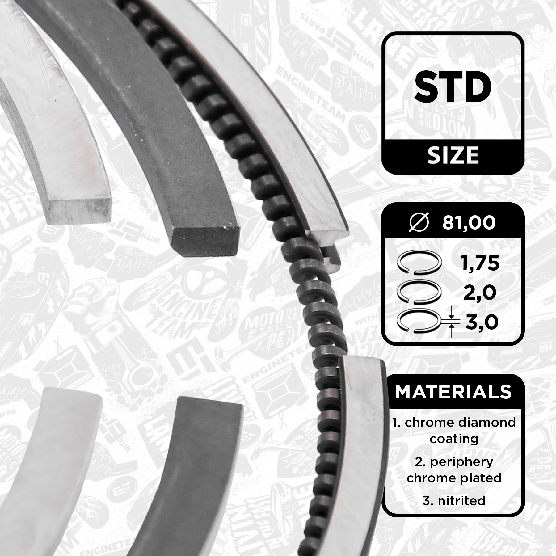 Piston Ring Kit ET ENGINETEAM R1009100