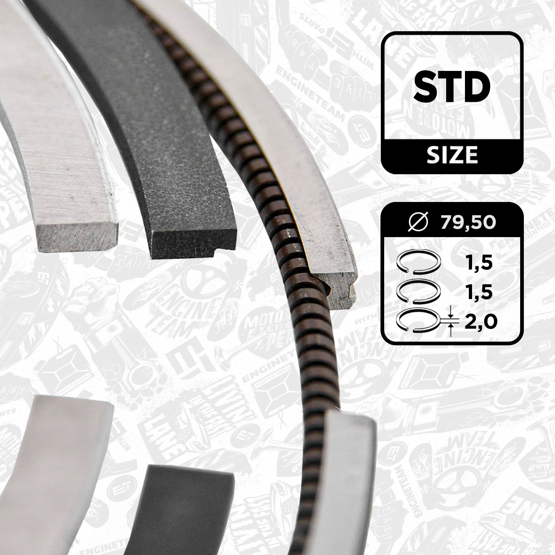 Piston Ring Kit ET ENGINETEAM R1012300