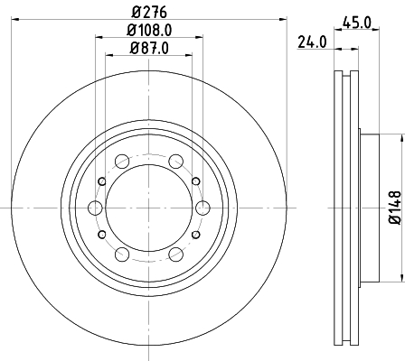Tarcza hamulcowa HELLA PAGID 8DD 355 105-131