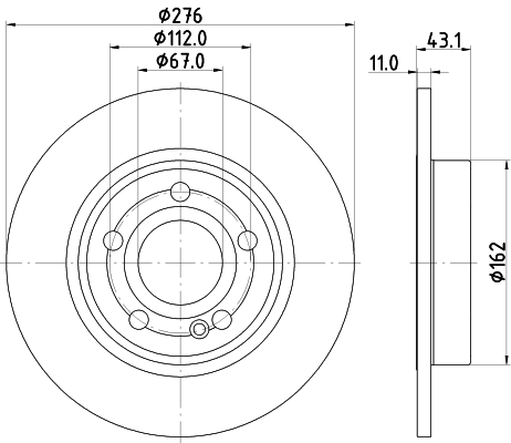 Brake Disc HELLA PAGID 8DD 355 133-061
