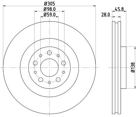Tarcza hamulcowa HELLA PAGID 8DD 355 129-351