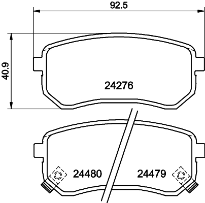 Zestaw klocków hamulcowych, hamulce tarczowe HELLA PAGID 8DB 355 006-581