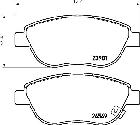 Brake Pad Set, disc brake HELLA PAGID 8DB 355 013-371