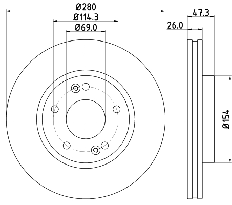 Tarcza hamulcowa HELLA PAGID 8DD 355 120-141