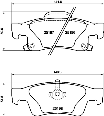 Zestaw klocków hamulcowych, hamulce tarczowe HELLA PAGID 8DB 355 040-031