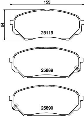 Brake Pad Set, disc brake HELLA PAGID 8DB 355 021-231
