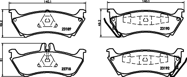 Zestaw klocków hamulcowych, hamulce tarczowe HELLA PAGID 8DB 355 009-241