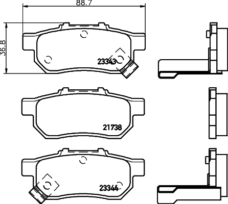 Brake Pad Set, disc brake HELLA PAGID 8DB 355 017-151