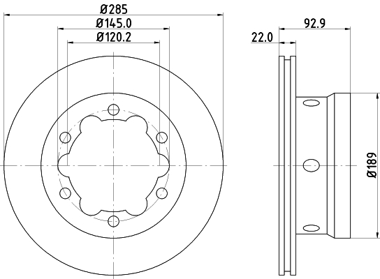 Brake Disc HELLA PAGID 8DD 355 127-351