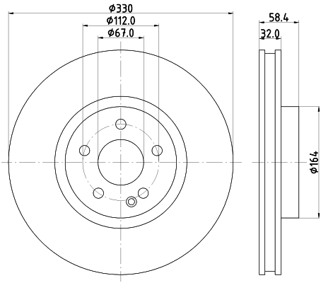 Brake Disc HELLA PAGID 8DD 355 123-501