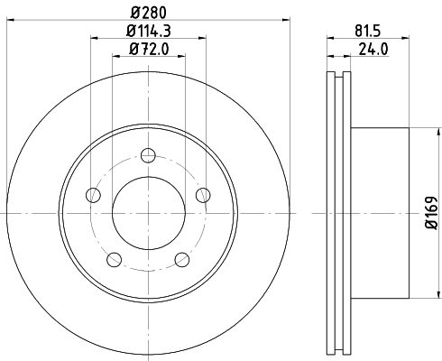 Tarcza hamulcowa HELLA PAGID 8DD 355 108-591
