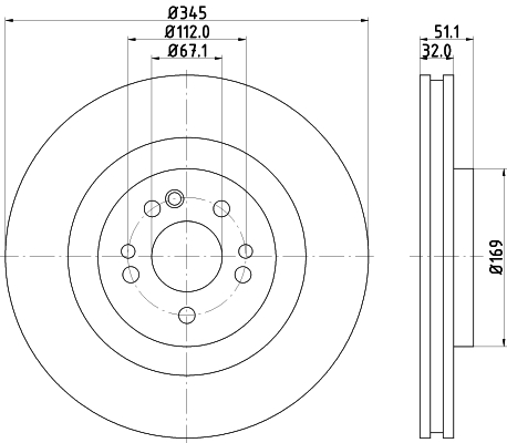 Brake Disc HELLA PAGID 8DD 355 107-221