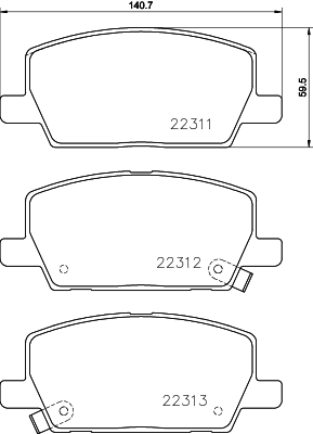 Zestaw klocków hamulcowych, hamulce tarczowe HELLA PAGID 8DB 355 040-001