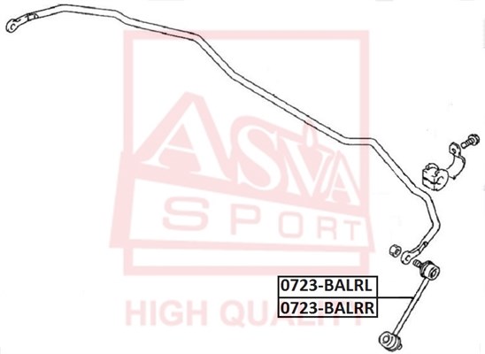 Link/Coupling Rod, stabiliser bar ASVA 0723-BALRR