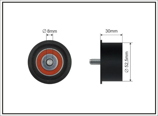 Deflection/Guide Pulley, timing belt CAFFARO 154-49