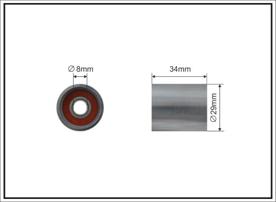 Deflection/Guide Pulley, timing belt CAFFARO 219-95