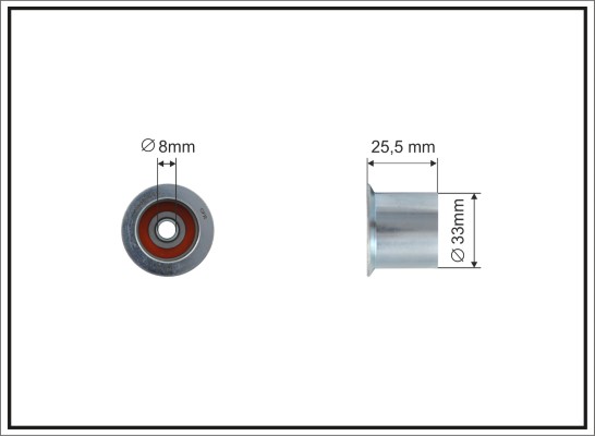 Deflection/Guide Pulley, timing belt CAFFARO 500134