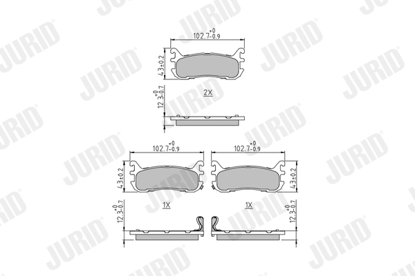 Brake Pad Set, disc brake JURID 573373J