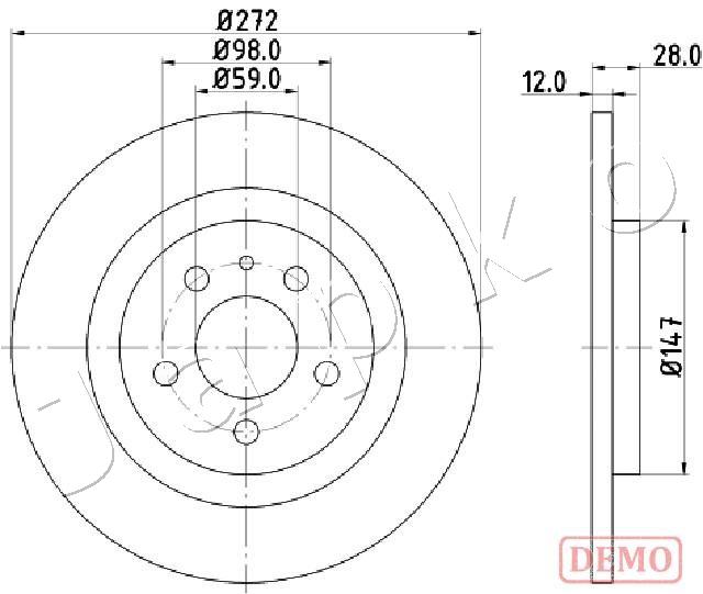 Brake Disc JAPKO 610606C