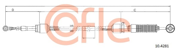 Cable, manual transmission COFLE 10.4281