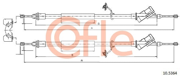 Cable, parking brake COFLE 10.5364